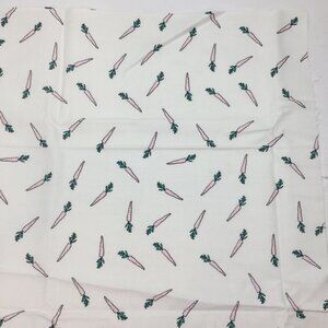 1/2 Yd Thompson of California Quilting Fabric Easter White Carrots Pink Green